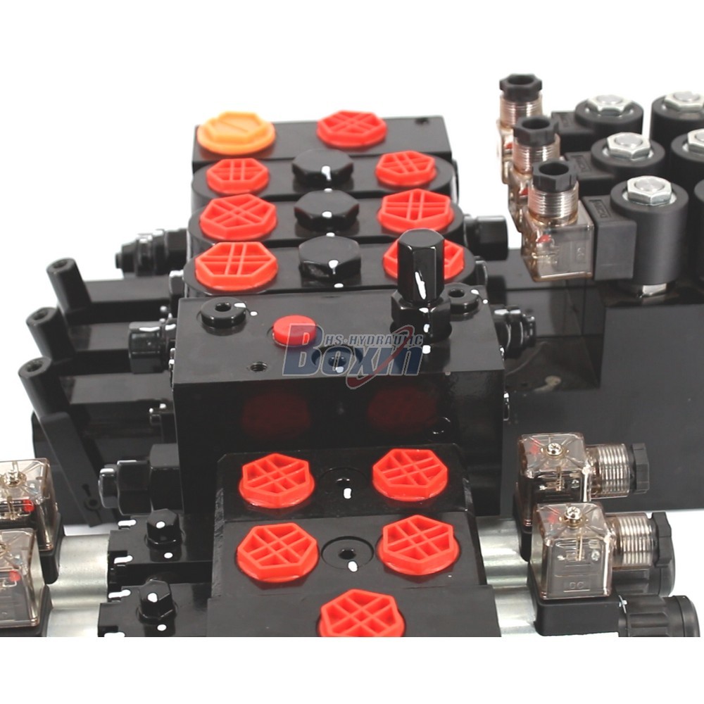 Solenoid Operated 6 Spool Hydraulic Sectional Valve DCV100E DCV58 detail image